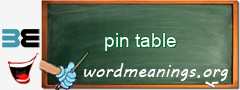 WordMeaning blackboard for pin table